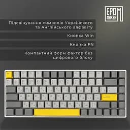 Клавіатура Epomaker EP84 Wisteria Linear White механічна бездротова (EP84-W-WL) - мініатюра 8