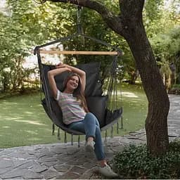 Бразильське крісло - гамак Outtec Boho Sois XXL графітовий - мініатюра 6