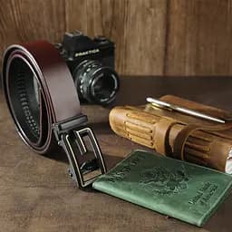 Ремінь шкіряний Vintage чоловічий 115х3,4 см acs0014908 - мініатюра 5