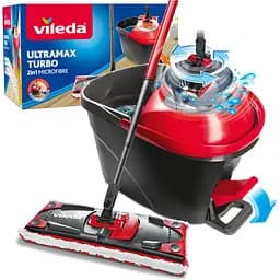 Набір для прибирання Vileda Ultramax Turbo Швабра та відро з віджимом (4023103206236) - мініатюра 2