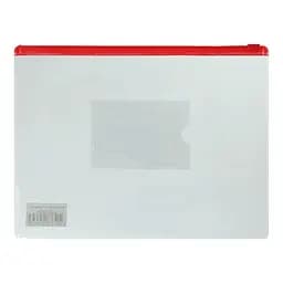 Папка-конверт на молнии zip-lock Buromax А5 глянцевый прозрачный пластик красная (BM.3947-05)