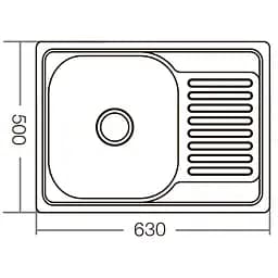 Кухонна мийка Zerix Z6350-08-180E satin ZM0563, Нержавіюча сталь - мініатюра 3