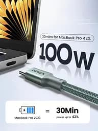 Кабель зарядний UGREEN USB C to USB C Charger Cable 100 W кабель для швидкого заряджання 2 м Green (90794) - мініатюра 2