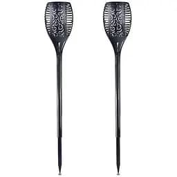 Садовый светильник Solar flame led light sensor activated 48см 600мАч Водонепроницаемый фонарь факел 2шт Black