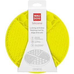 Килимок для злизування і повільного харчування Waudog Silicone 211х211х30 мм жовтий