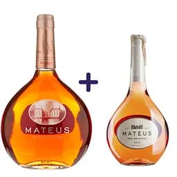 Набор Вино Sogrape Vinhos Mateus Rose розовое полусухое 0.75 л + Sogrape Vinhos Mateus Rose розовое полусухое 0.25 л