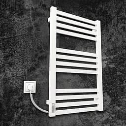 Електрична рушникосушарка Kosser Герда 800x500 EL тайм. білий ДГ02ELW, Білий матовий, Ліве