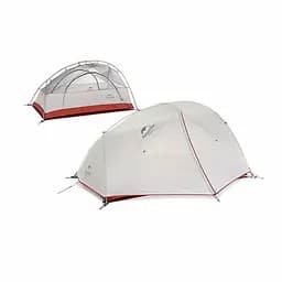 Намет двомісний Star-River 2 Updated Naturehike (NH17T012-T) з футпринтом - сіро‑червоний, Сірий - мініатюра 2