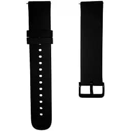 Ремешок силиконовый Tamister для часов 20 мм Type A черный, пряжка - черная