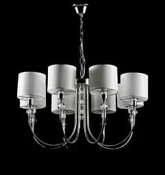 Підвісна люстра з абажурами Splendid-Ray L85004/8 (SL) хром біла 8xE14 80 см