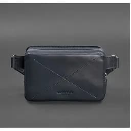 Шкіряна поясна сумка Dropbag Mini темно-синя