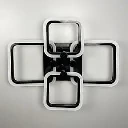 Чорна LED люстра на 2+2 ріжки квадратної форми | Арт. A 2503/2+2 BK | Line F