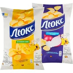 Набор чипсов Люкс: со вкусом сметаны и лука 125 г + со вкусом сыра 125 г