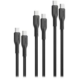 Дата кабель USB-C to USB-C cablekit-cc.black Promate (cablekit-cc.black)