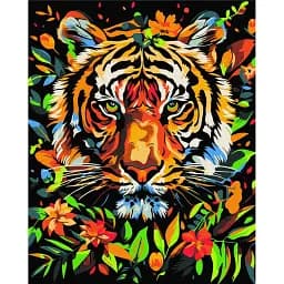 Картина по номерам Brushme Тигр в цветах 40x50 см