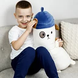 Подушка-обнимашка Прованс Щенок, 55х20см, молочная с коричневым (28910)