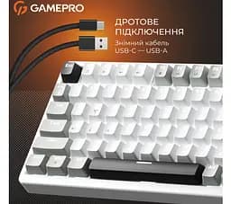Клавиатура игровая механическая GamePro GPMK-126 Genesis Silver light USB Red Swich Hot-Swap N-KRO Grey - мініатюра 11