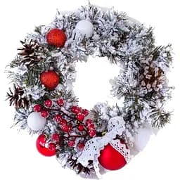 Вінок Novogod'ko Ностальгія з декором засніжений 15 см (904492)