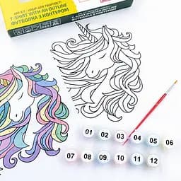 Футболка-розмальовка, Unicorn , бавовна 100%, розмір S, ROSA Talent