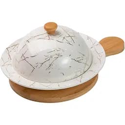 Масленка Yiwu фарфоровая 25х18.5х9 см с крышкой и дощечкой HP-1224