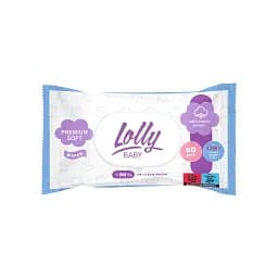 Дитячі вологі серветки Lolly з перших днів життя з клапаном 80 шт (4820174981136)