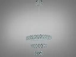 Підвісна LED люстра Diasha 7895/600+400+200CH з кришталем, хром, 70 W, з пультом, освітлення 10-20 м2 - мініатюра 4