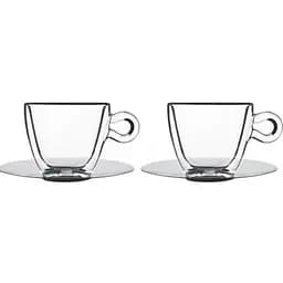 Чашка з блюдцем Luigi Bormioli Linea Thermic Glass набір 2 шт. (10086/01) - мініатюра 2