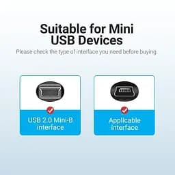 Кабель USB-MiniUSB 2.0 5pin Vention Flat 2m Black (VAS-A14-B200) - мініатюра 3