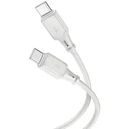 Кабель для зарядки Hoco X101 Silicone Type-C to Type-C PD60W серый