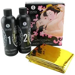 Гель для Nuru массажа Shunga Oriental Body-to-Body Sparkling Strawberry Wine плюс простыня