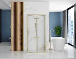 Душова кабіна Rea Rapid Slide 150x100 gold пристінна REA-KPL-09433, Золотий, Універсальна, прозорий, золотий - мініатюра 4
