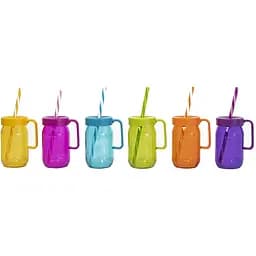 Склянка Herevin Decorated Mug-Mix-Double Colour Straw-SCT 370 мл 1 шт. в асортименті (111761-300)