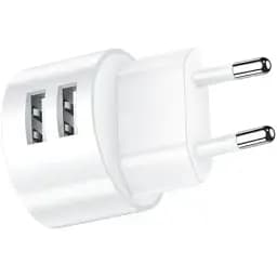 Зарядний пристрій адаптер блок Usams T20 2 USB-виходи кутових (комплект із кабелем Lightning)