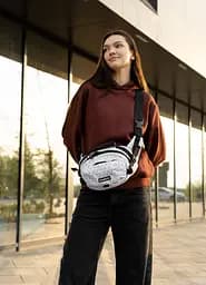 Сумка через плечо женская бананка Sambag Flex Pro принт "Square" 30×17×15 см (85451150)