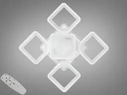 LED люстра на стелю з пультом, диммером, підсвічуванням, 85W, біла