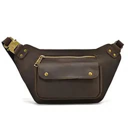 Кожаная мужская сумка на пояс TARWA 14х29х7 см sum0026013