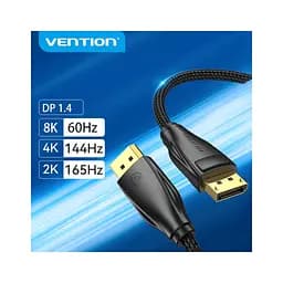 Кабель мультимедійний DisplayPort M to DisplayPort M 2.0m black Vention (HCCBH) - мініатюра 3