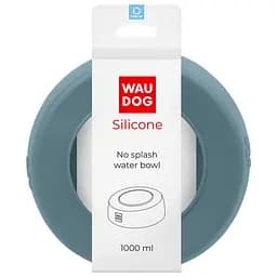 Миска-непроливайка Waudog Silicone, 1 л, сіра