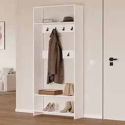 Передпокій Flamecame для верхнього одягу та взуття з гачками W-5 Білий