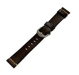 Шкіряний ремінець Primolux C052B Steel buckle для годинника Garmin Vivoactive 4 Dark Brown - мініатюра 5