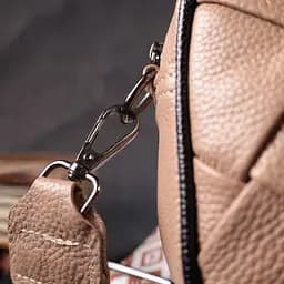 Модна шкіряна сумка з плетіннями для стильних жінок Vintage 22409 бежева - мініатюра 8