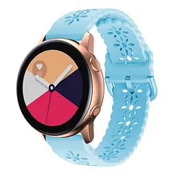 Ремінець Flower для Samsung Galaxy Watch Active 2 40mm44mm - блакитний ширина кріплення 20мм силікон Watchbands (W32-2WB91199940) - мініатюра 2