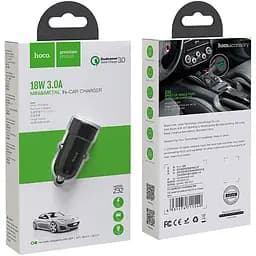 Автомобільний зарядний пристрій Hoco Z32A 1 USB QC 3.0 Black - мініатюра 2