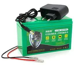 Аккумуляторная батарея литиевая QiSuo Li1208 12V 8Ah Li-ion 18650, + зарядное 12,6В 1А - мініатюра 1