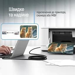 Кабель для принтера ColorWay USB 2.0 AM/BM 3.0m black (CW-CBUB073-BK) - мініатюра 7