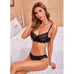 Комплект гарний мереживний чорний XS-S