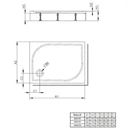 Душовий піддон Radaway Delos D 80x75 з панеллю правий 4D87514-03R - мініатюра 2