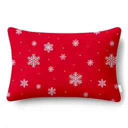 Наволочка Cosas Snowflakes cranberry фланелева 70х70 см червона (Flannel_SnowflakesCranberry_70x70)
