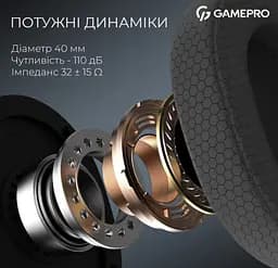 Игровые беспроводные наушники GamePro HSW-250 7.1 Bragi Asgard RGB Tri-Mod Black - мініатюра 11