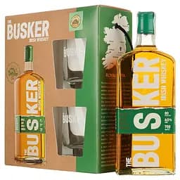Віскі The Busker Triple Cask Triple Smooth Blended Irish Whiskey 40% 0.7 л, у подарунковому пакуванні + 2 склянки